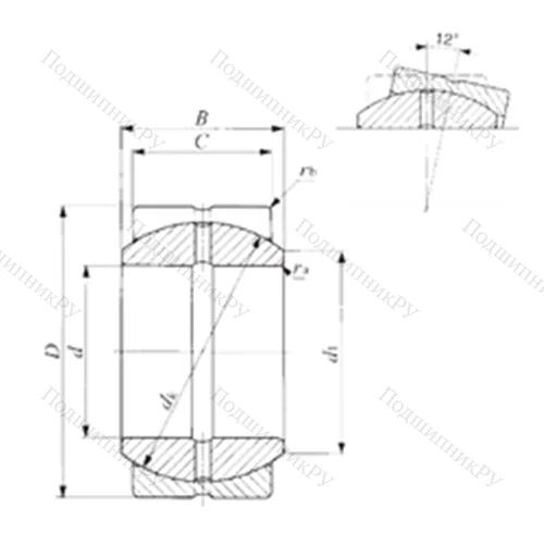 Подшипник скольжения сферический SBB 48 от производителя  IKO