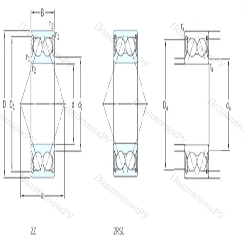 Подшипник шариковый радиально-упорный 3310A-2RS 1