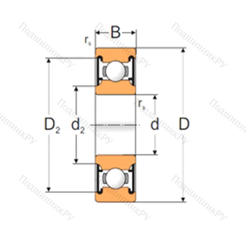 Подшипник шариковый радиальный 6205-2RS 1