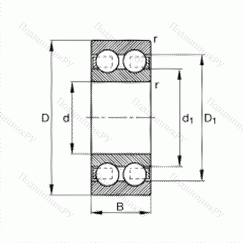 Подшипник шариковый радиальный 4210-B-TVH от производителя  FAG Подшипник шариковый радиальный 4210-B-TVH от производителя  FAG