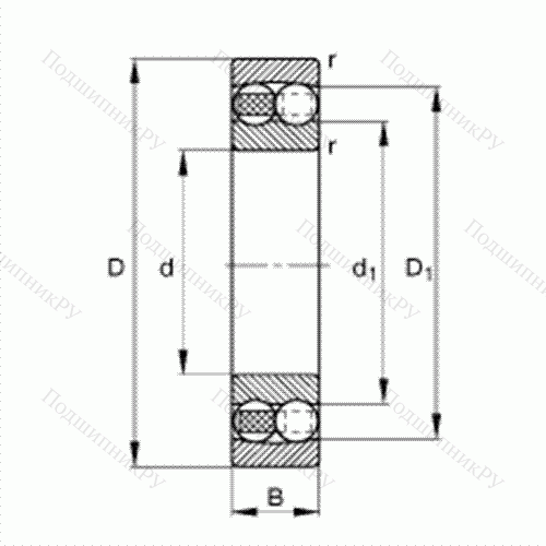 Подшипник шариковый радиально-сферический 2302-TVH от производителя  FAG Подшипник шариковый радиально-сферический 2302-TVH от производителя  FAG