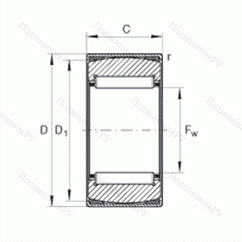 Подшипник роликовый игольчатый самоустанавливающийся RPNA 45/62