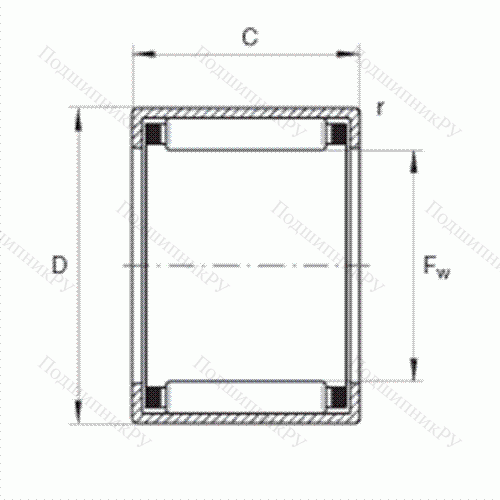 Подшипник роликовый игольчатый с одним наружным штампованным кольцом HK 2020