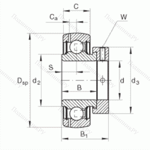 Подшипник шариковый закрепляемый GRAE 50-NPP-B-FA 125.5 от производителя  INA Подшипник шариковый закрепляемый GRAE 50-NPP-B-FA 125.5 от производителя  INA
