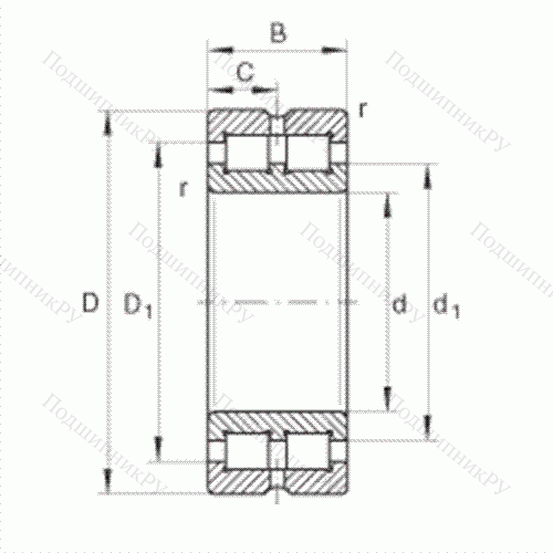 Подшипник роликовый радиальный SL 014924 от производителя  INA Подшипник роликовый радиальный SL 014924 от производителя  INA