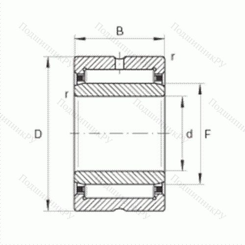 Подшипник роликовый игольчатый NA 49/22 от производителя  INA Подшипник роликовый игольчатый NA 49/22 от производителя  INA