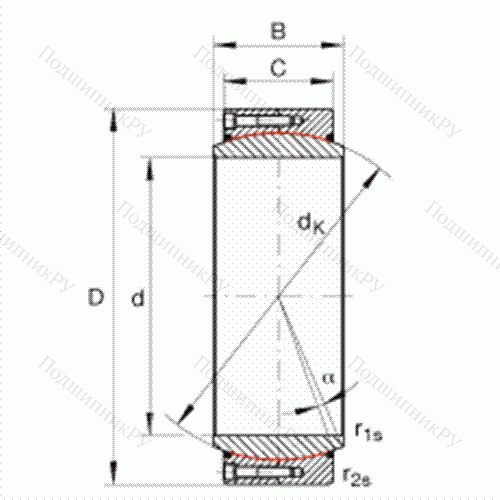Подшипник шарнирный GE 420-DW-2RS 2