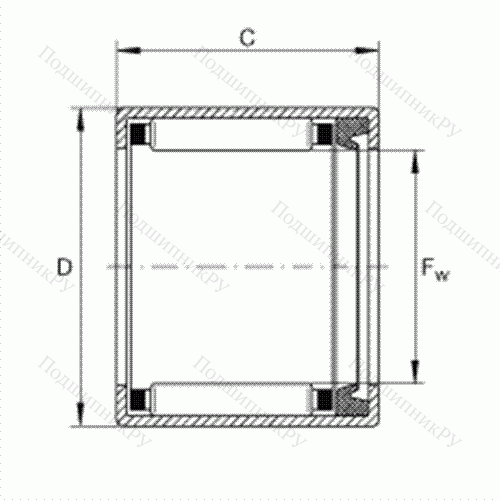 Подшипник роликовый игольчатый с одним наружным штампованным кольцом SCH 2018-P от производителя  INA