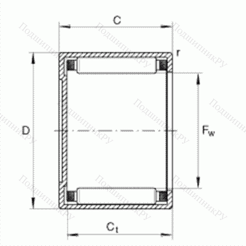 Подшипник роликовый игольчатый с одним наружным штампованным кольцом, закрытым с одной стороны BK 1210 от производителя  INA Подшипник роликовый игольчатый с одним наружным штампованным кольцом, закрытым с одной стороны BK 1210 от производителя  INA