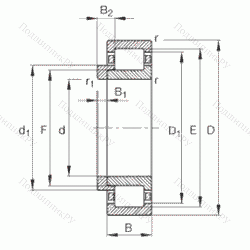 Подшипник роликовый радиальный NJ 2324-E-M 1 + HJ 2324-E от производителя  FAG Подшипник роликовый радиальный NJ 2324-E-M 1 + HJ 2324-E от производителя  FAG