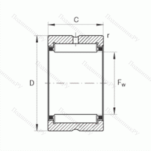 Подшипник роликовый игольчатый NK 24/16 от производителя  INA Подшипник роликовый игольчатый NK 24/16 от производителя  INA