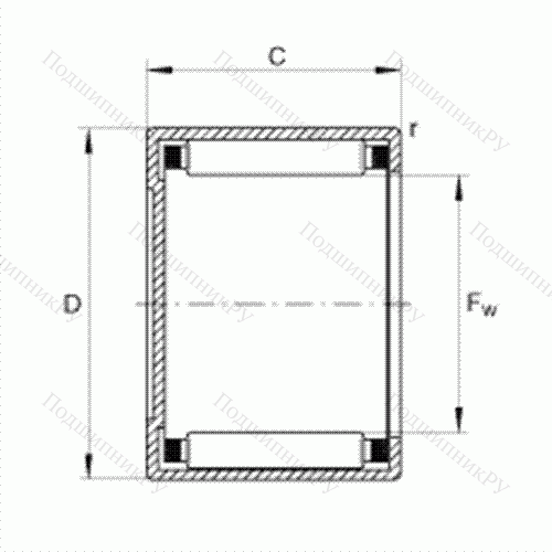 Подшипник роликовый игольчатый с одним наружным штампованным кольцом, закрытым с одной стороны BCH 1818 от производителя  INA Подшипник роликовый игольчатый с одним наружным штампованным кольцом, закрытым с одной стороны BCH 1818 от производителя  INA